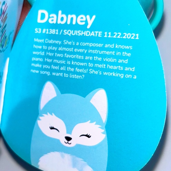 DABNEY Clip 🐺 Blue Fox Squishmallow Clip ☆》NWT《☆ - Picture 4 of 6